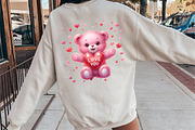 Watercolor Valentines Teddy Bear PNG, an Illustration by SinaCreation (Thumbnail 7 of 11)