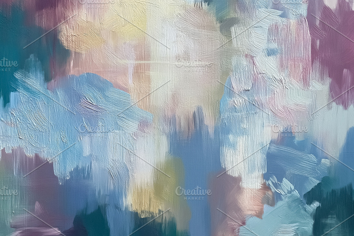 Abstract oil painting featuring expressive brushstrokes and a mu, a Decorative Illustration by Studio ANNA
