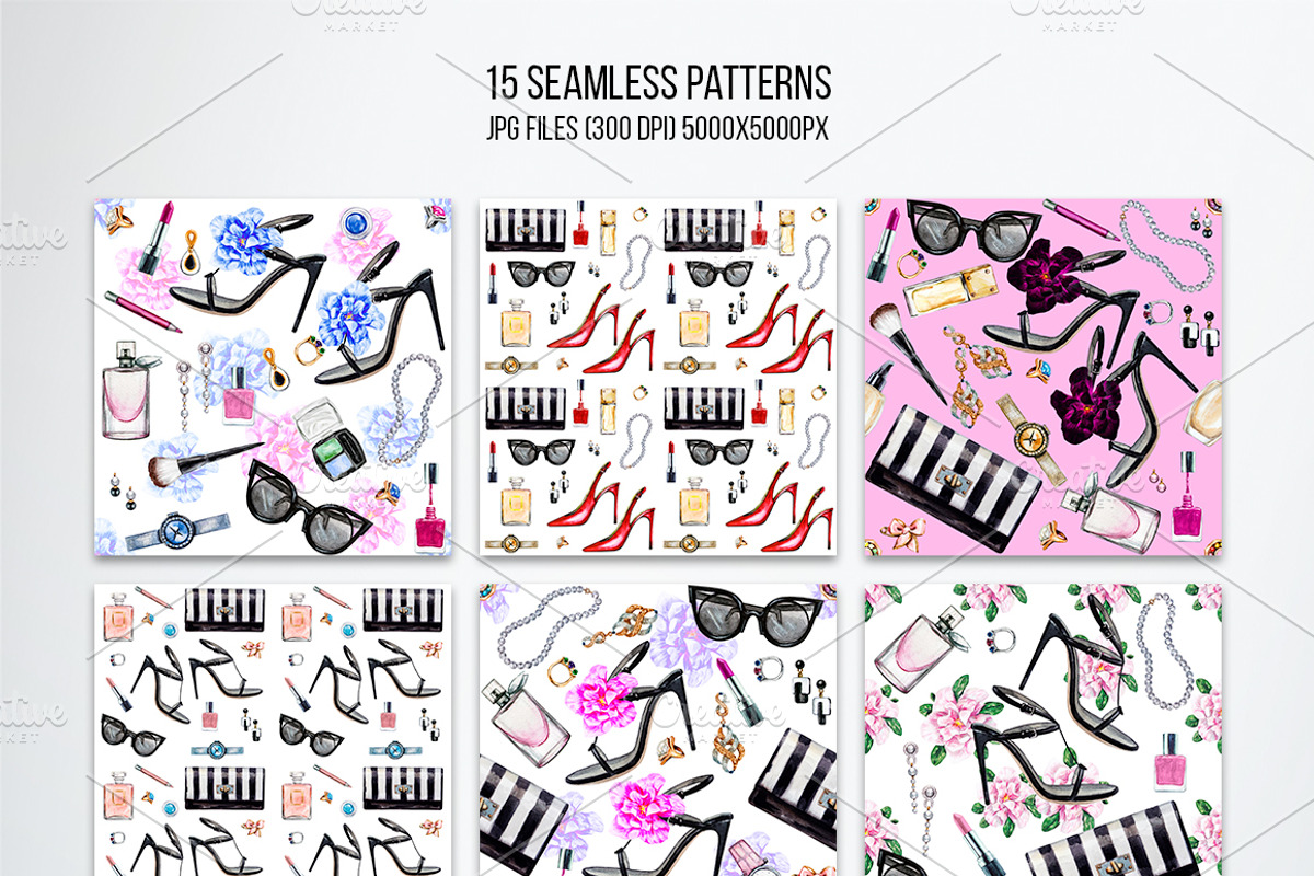 Big set of female accessories, an Object Illustration by Lina's store (Photo 7 of 9)