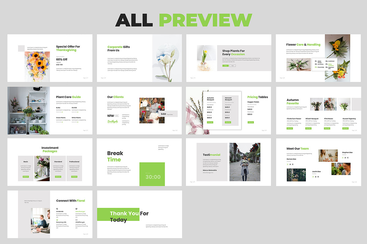 Florist Google Slides  Presentation, a Presentation Template by Giant Design (Photo 6 of 6)