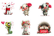 Valentine Animal Clipart Bundle, an Illustration by CreationArt (Thumbnail 6 of 7)