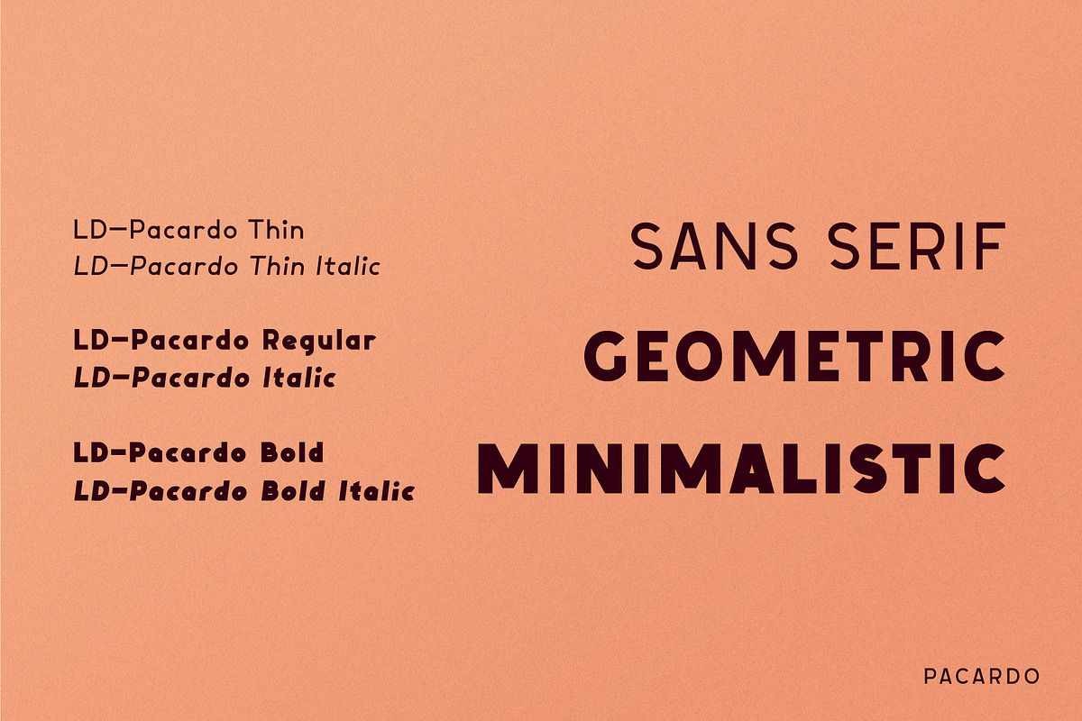 Pacardo. Sans Serif font family., a Sans Serif Font by Luxfont (Photo 3 of 8)