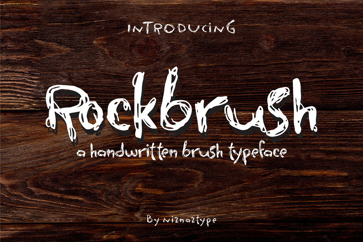 Rockbrush - A Cute Brush Font, a Handwritten Font by nIznaztype (Photo 1 of 6)