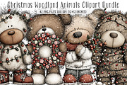 Christmas Woodland Animals Clipart, an Illustration by SinaCreation (Thumbnail 1 of 7)