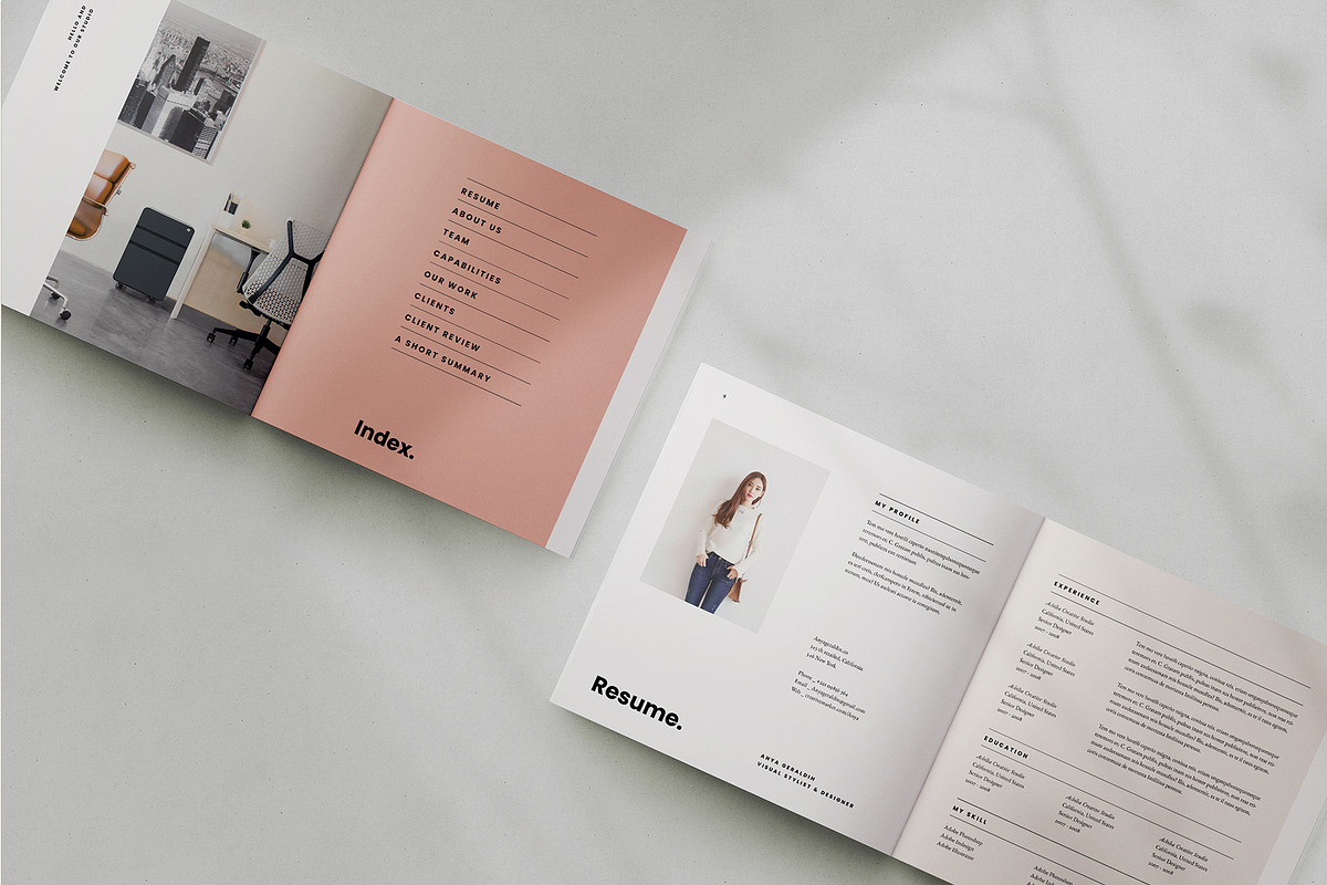 Square Design Portfolio and Resume, a Brochure Template by Occy Design (Photo 2 of 7)