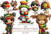 Whimsical Winter Clipart Bundle, an Illustration by DreamCafeArt (Thumbnail 1 of 7)