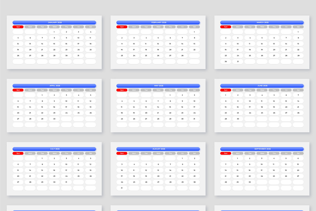 Calendar 2025 Infographics Template, a Presentation Template by Abert (Photo 10 of 12)