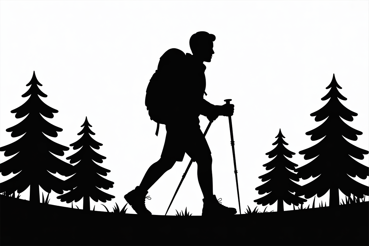 silhouette hiker climbing a mountain, an Illustration by Amazin_art (Photo 11 of 17)