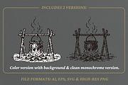 Vintage Campfire Pot Illustration, a Food Illustration by lettett (Thumbnail 2 of 3)
