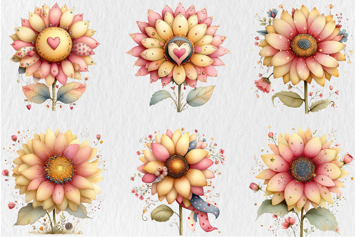 Whimsical 4th Of July Sunflowers PNG, a Seasonal Illustration by Rose Art (Photo 4 of 6)