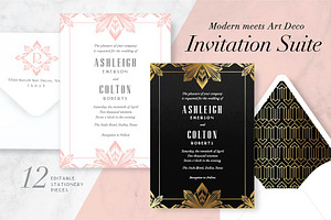 Modern Meets Art Deco Invite Suite, an Invitation Template by StoryBird Design