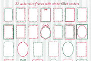 Watercolor Christmas Frames Clipart, an Object Graphic by Solo Art Original (Thumbnail 3 of 9)