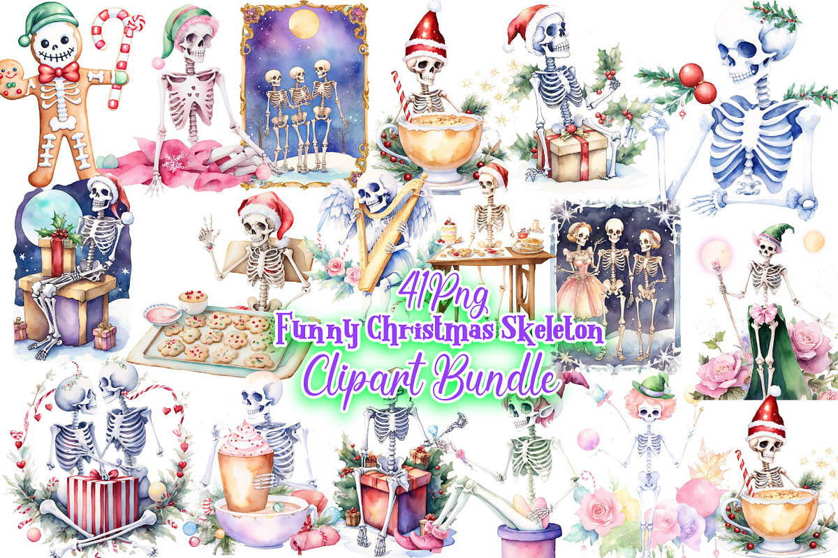 Funny Christmas Skeleton, an Illustration by Wow Magic (Photo 1 of 5)
