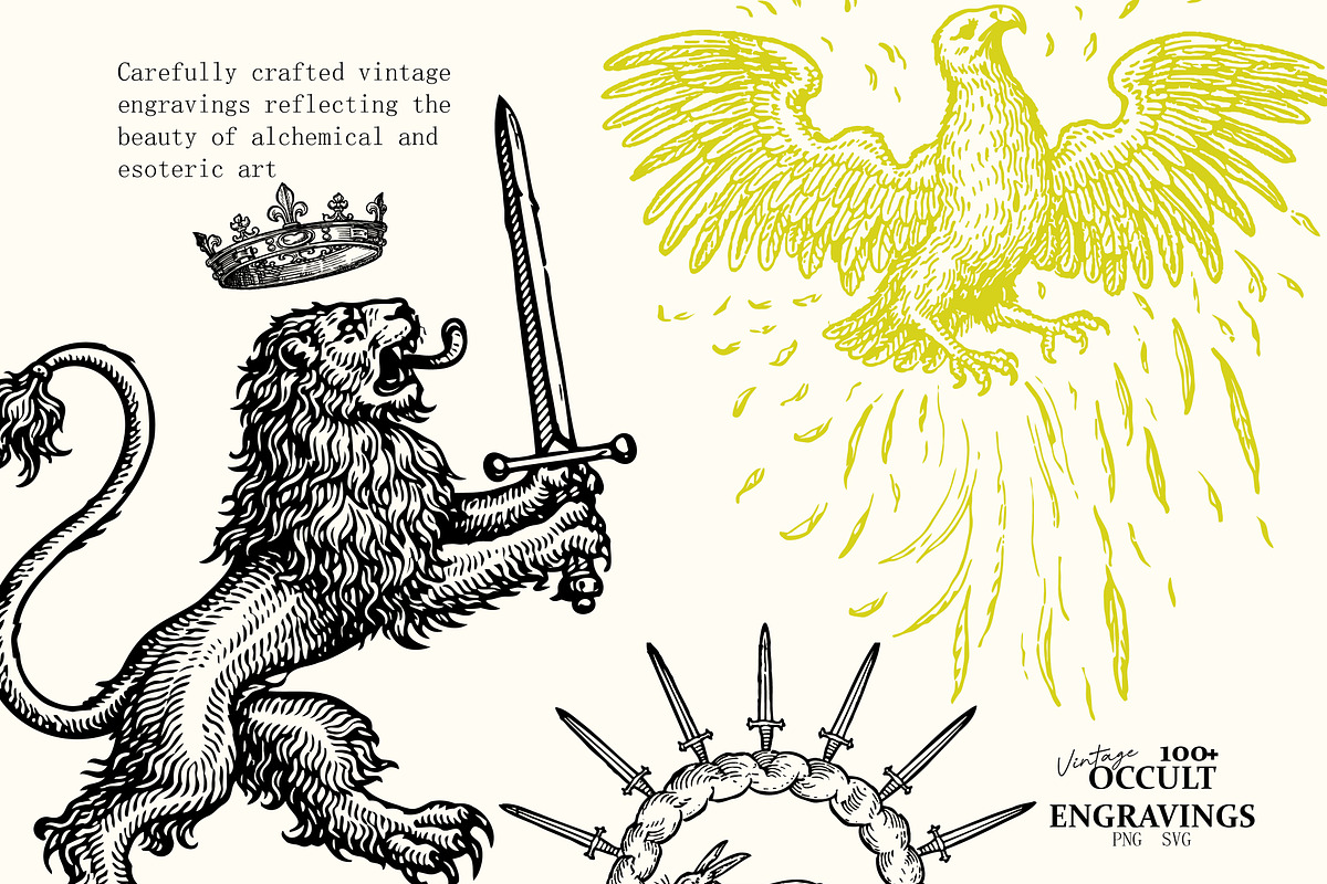 Vintage Occult Engravings Vector, an Object Illustration by DreamoraArt (Photo 10 of 11)