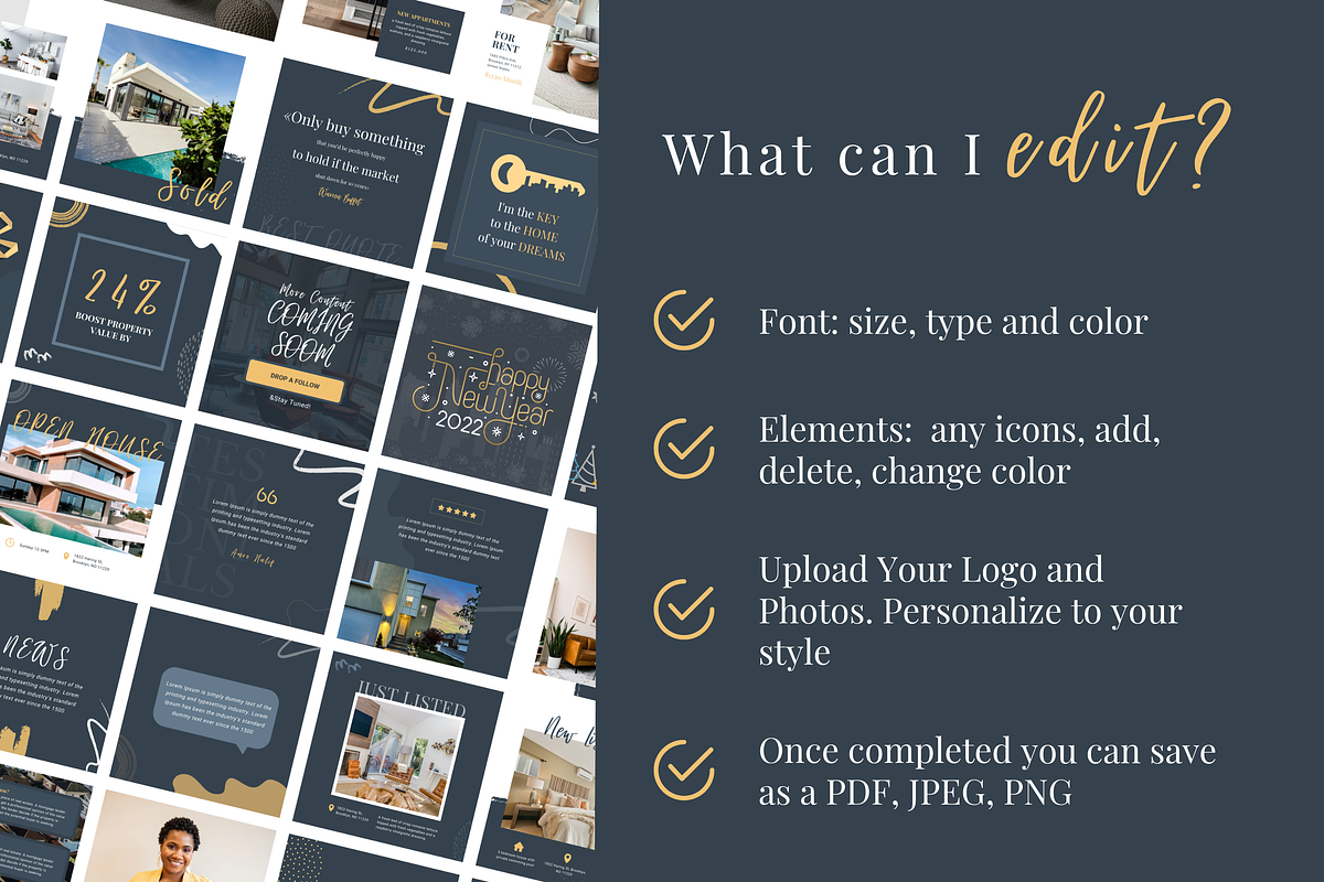 50 Canva Instagram Realtor Templates, a Social Media Template by Estatik Designs (Photo 8 of 11)