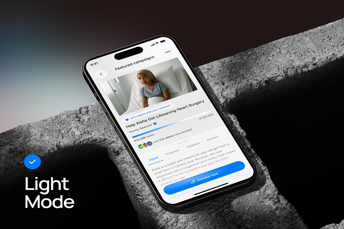 GiveKind - Charity Mobile App UI KIT, an UI Kit Template by Creative Perspective (Photo 4 of 8)