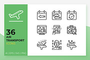 Air Transport Icons, an Outline Icon by Becris (Thumbnail 1 of 3)