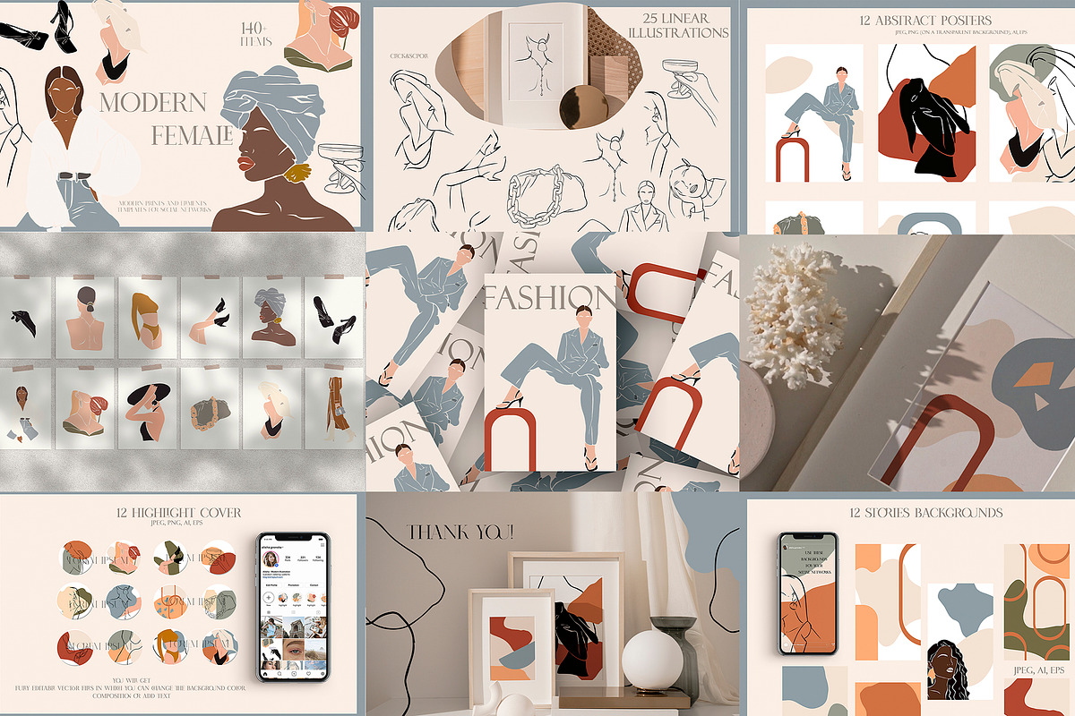 SALE! -80% ABSTRACT BUNDLE | 5 IN 1, an Illustration by Alisha Gronska (Photo 9 of 11)