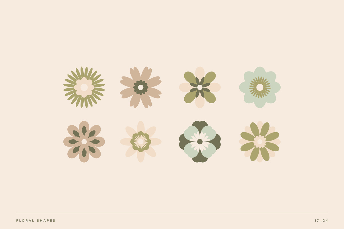 Floral Shapes & Seamless Patterns, an Object Graphic by studiocolectivo (Photo 6 of 12)