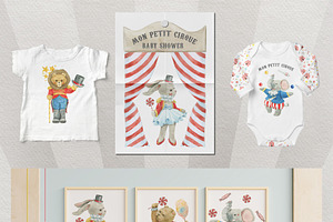 Toy Animal Circus Watercolor Clipart