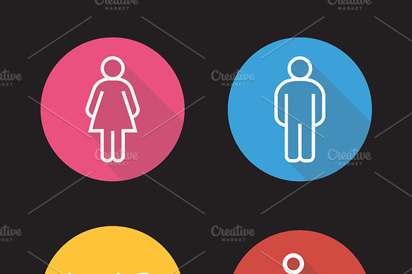Wc Toilet Door Signs Icons. Vector