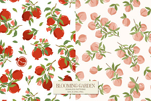 Blooming Garden Patterns & Clipart