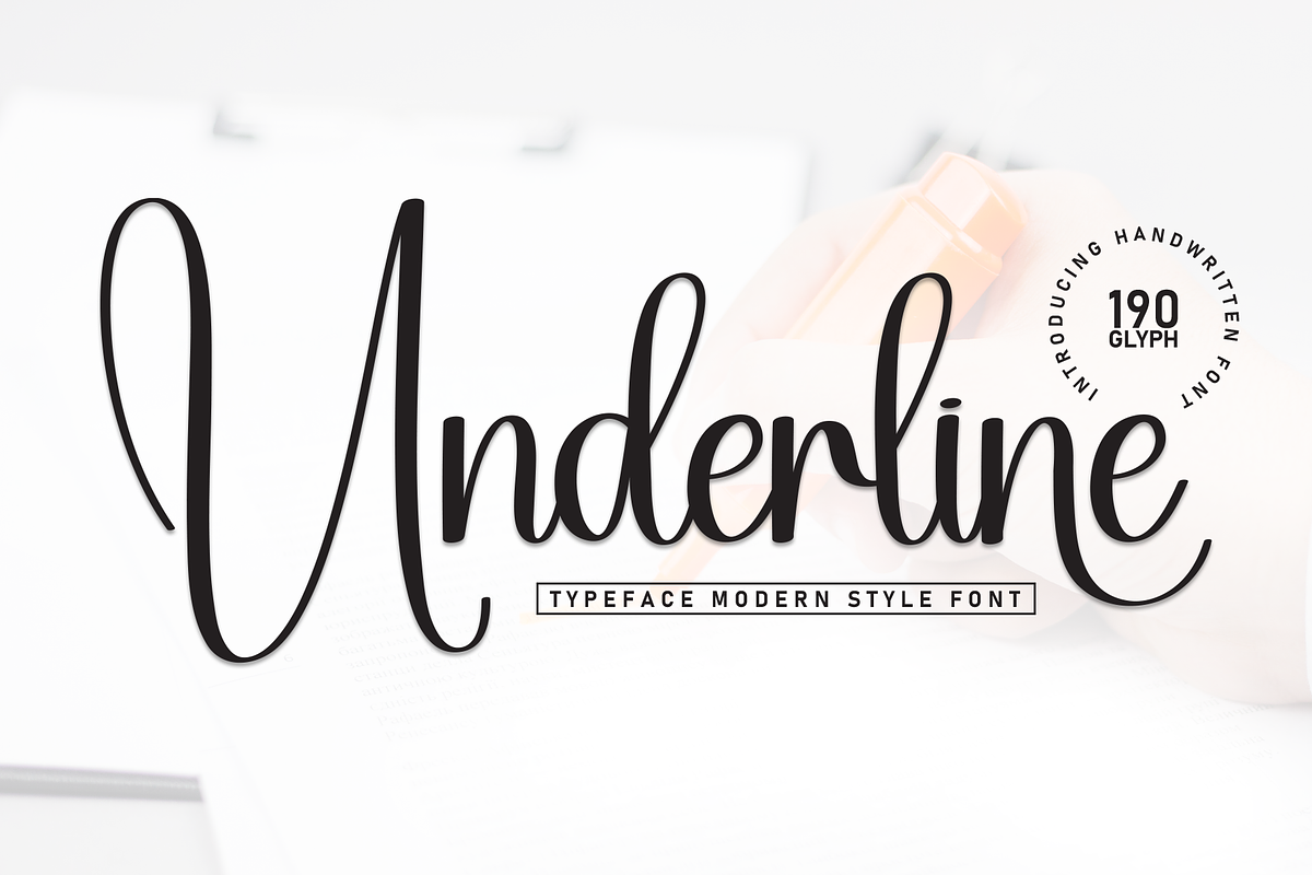 Underline | Script Font, a Handwritten Font by Scratchones (Photo 1 of 9)