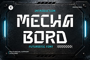 Mecha Bord - Futuristic Display Font, a Sans Serif Font by Vesvocrea (Thumbnail 1 of 8)