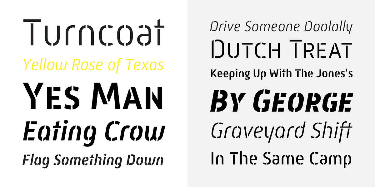 Mic 32 New Stencil, a Sans Serif Font by Moretype (Photo 3 of 5)