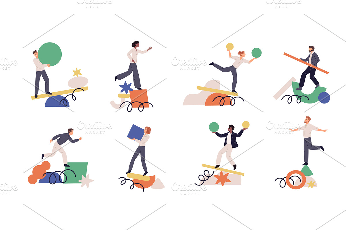 Instability people. Trying find, a Person Illustration by YummyBuum