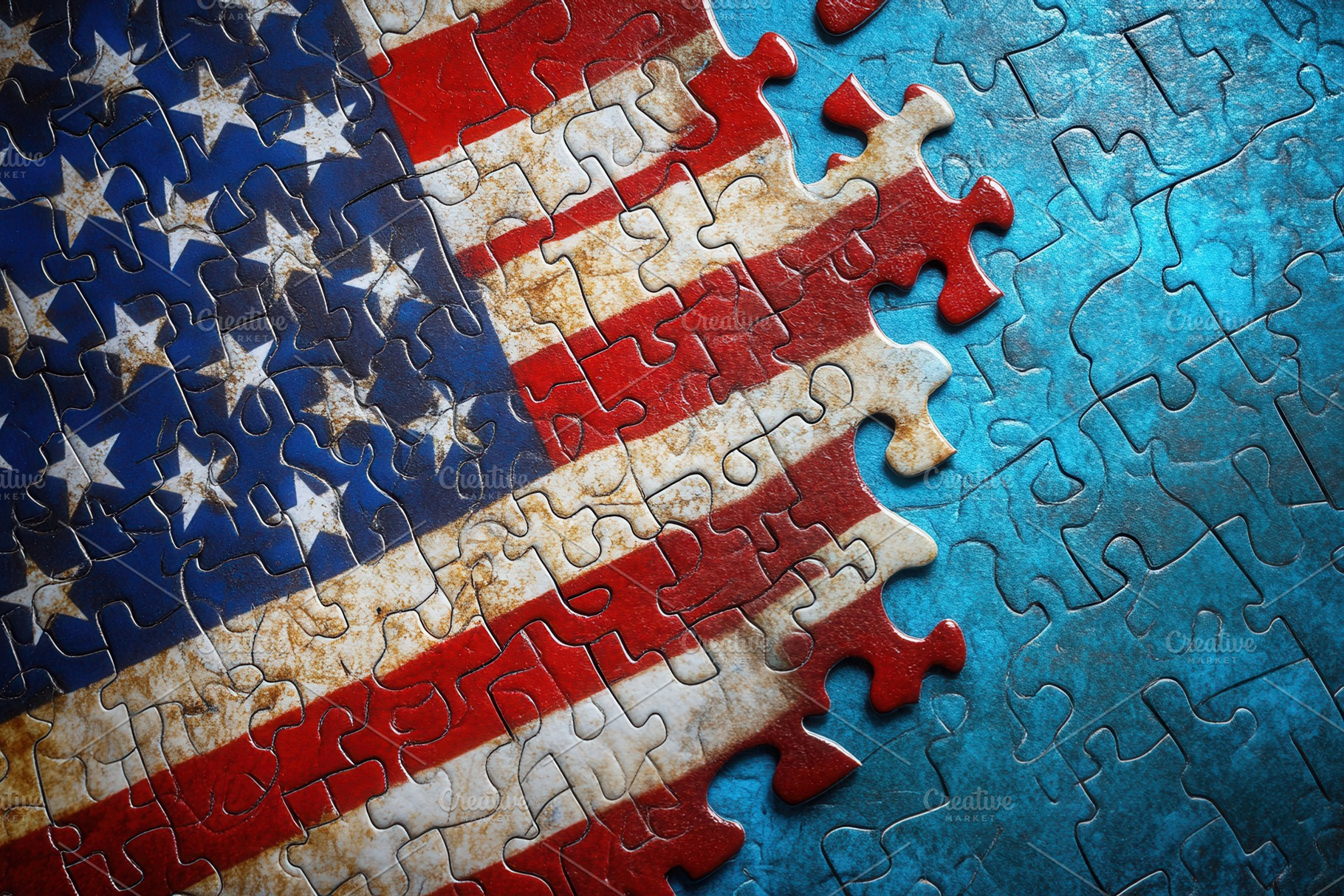 Puzzle completes the national symbol, a Photo by Pavel_design