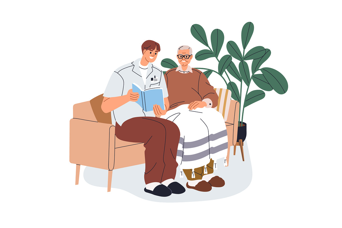 Volunteers take care of seniors set, a Person Illustration by Good Studio (Photo 6 of 7)