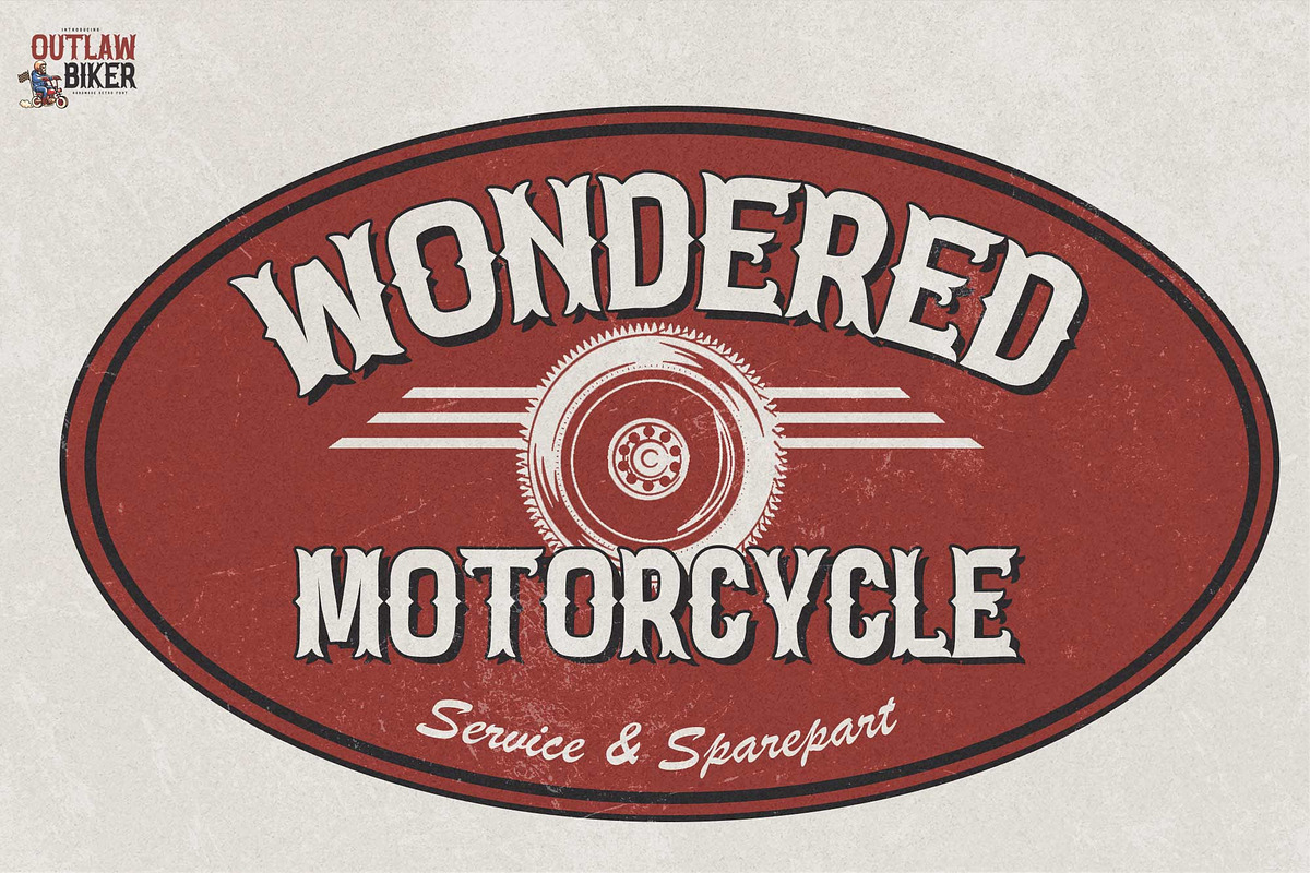 Outlaw Biker – Handmade Retro Font, a Slab Serif Font by Gassstype (Photo 4 of 8)