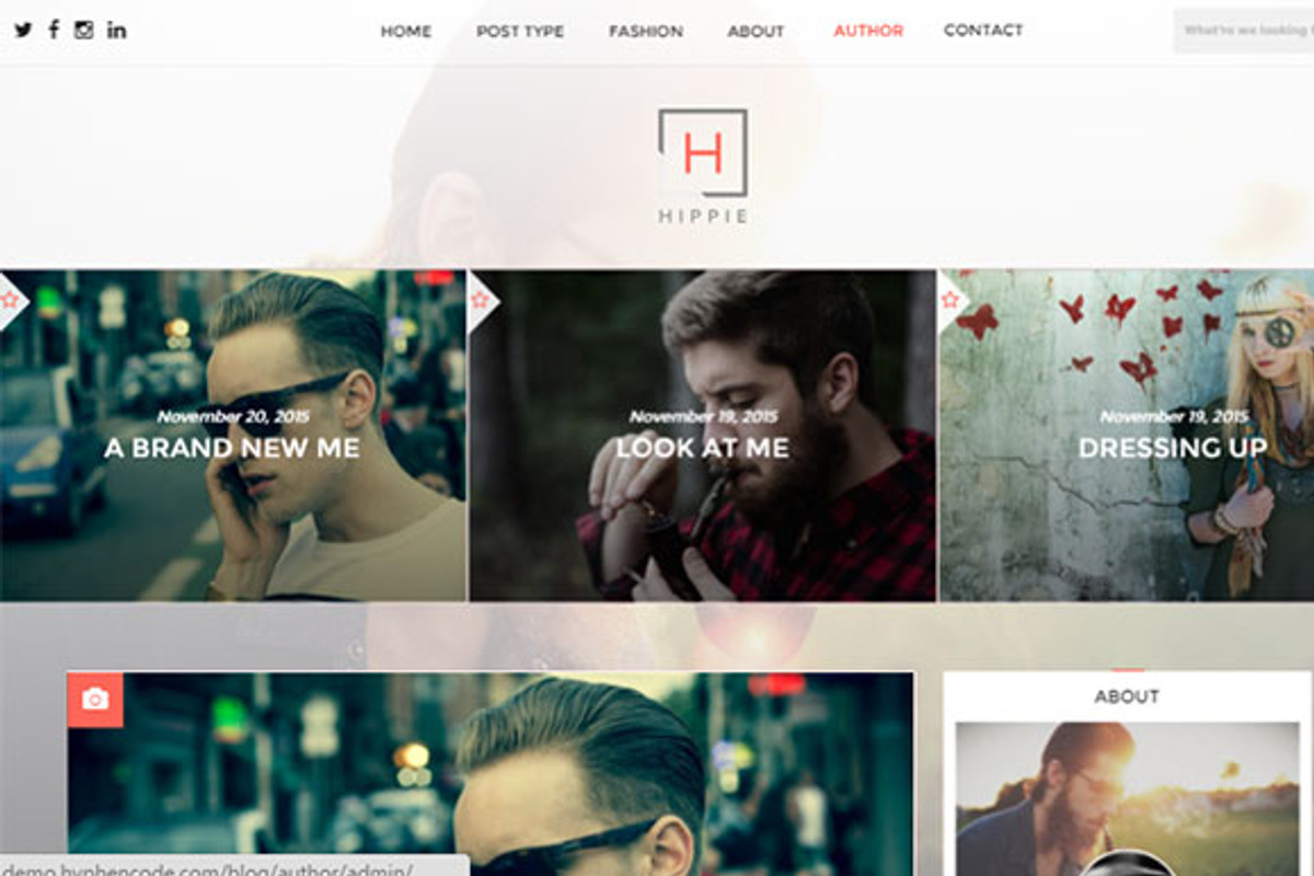 HIPPIE WordPress Blog Theme, a WordPress Template by hyphencode (Photo 1 of 5)
