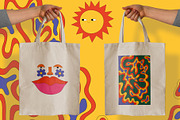 Psychedelic funky hippie stickers, an Illustration by okchizh (Thumbnail 4 of 9)