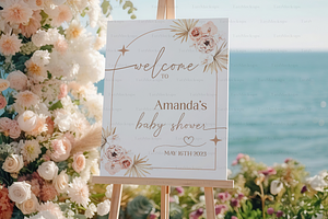 Beach Wedding Sign Mockup Reception