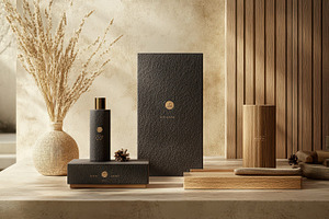 Elegant perfume bottle and packaging, a Background Photo by Pixeness Studio