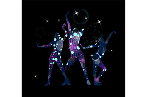 Abstract dancing girls. Disco Hand, a Person Illustration by Nenahliadava Design