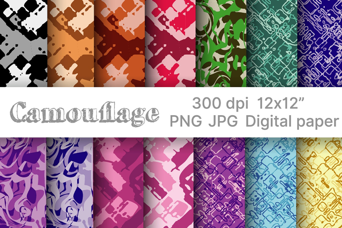 Camouflage set of seamless patterns, a Pattern Graphic by AlexZeL (Photo 1 of 7)