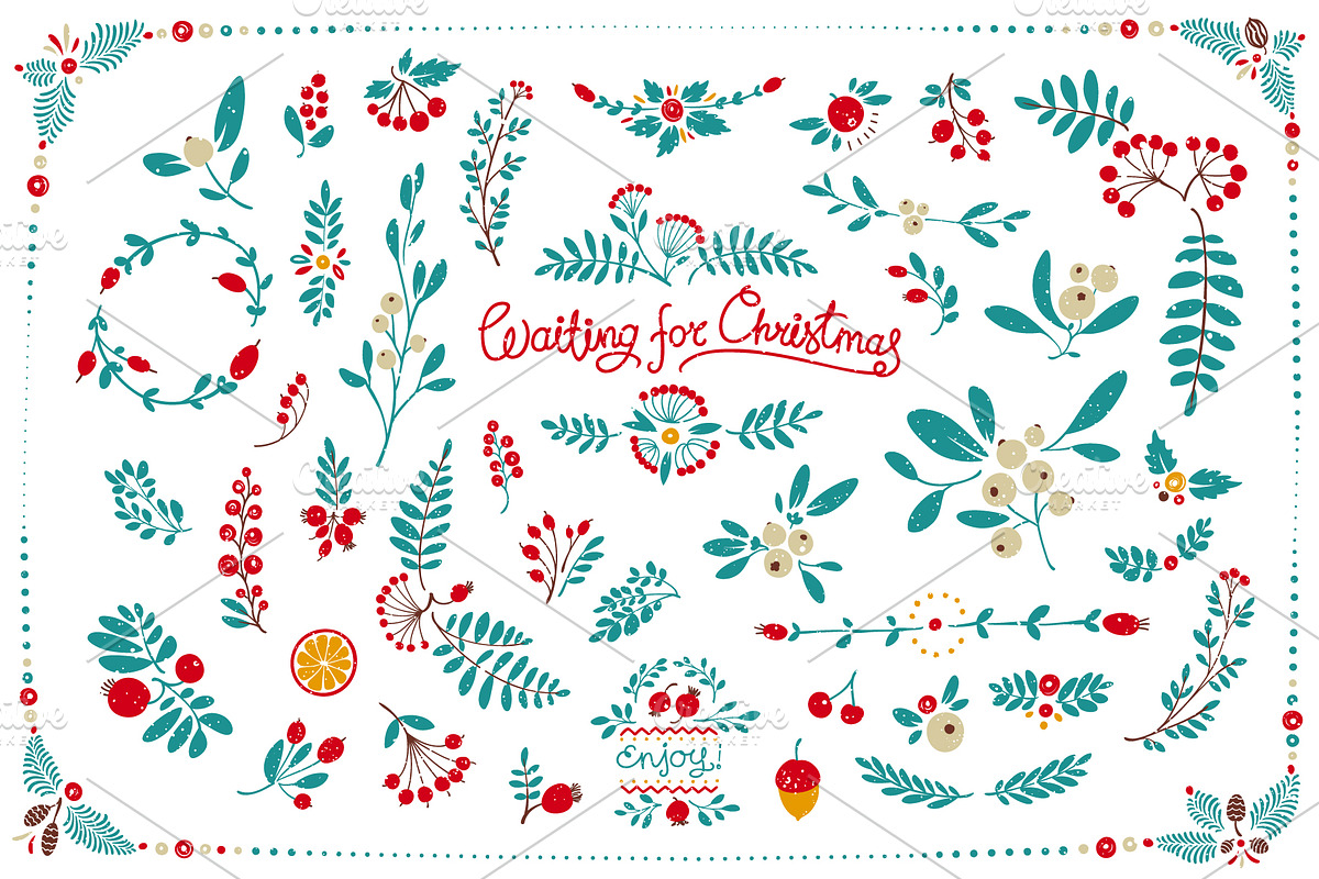 Christmas Cartoon Textured Drawings, a Decorative Illustration by Adiemus (Photo 3 of 5)