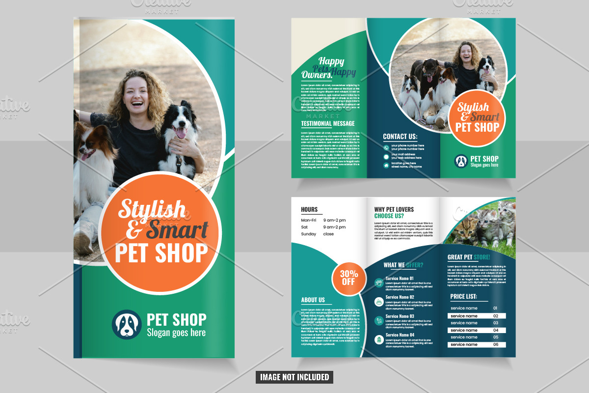 Veterinarian Clinic pet shop trifold, a Brochure Template by Tanuart (Photo 2 of 2)