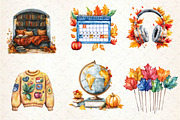 Autumn Back to School Clipart, an Illustration by Dream Creation (Thumbnail 5 of 6)