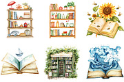 Summer Reading Watercolor Clipart, a Seasonal Illustration by DreamArtGraphic (Thumbnail 2 of 4)