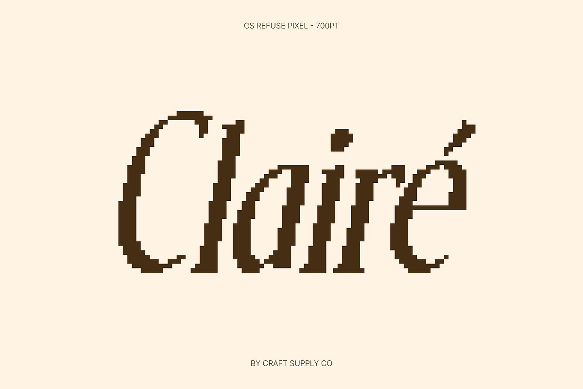 CS Refuse Pixel, a Serif Font by Craft Supply Co. (Photo 2 of 8)