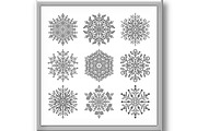 Set of Vector Snowflakes, a Texture Graphic by FineArtStudio (Thumbnail 3 of 3)