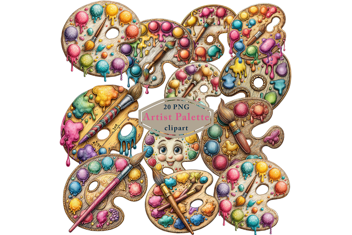 Artist Palette Clipart PNG, an Illustration by Memories By Lea (Photo 1 of 7)