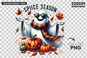 Spice Season Pumpkin Ghost Clipart, an Illustration by Creative Arslan (Thumbnail 3 of 3)