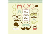 Father's Day Mustache Card, an Illustration by GraphicMarket
