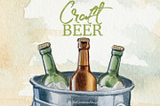 Hand Painted Craft Beer Clipart, a Food Illustration by ArtCreationsDesign (Thumbnail 8 of 9)