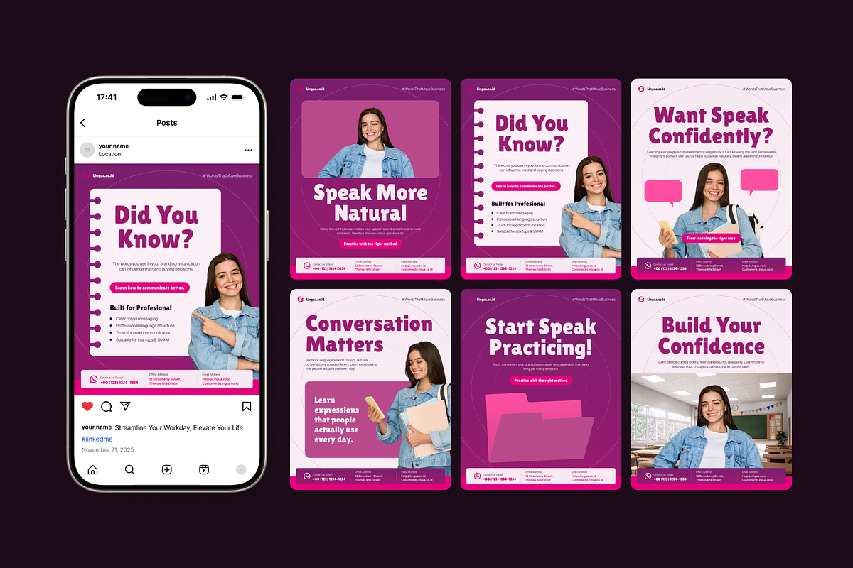 Lingua - Market Value Social Media, a Social Media Template by SLAB! Design (Photo 2 of 8)